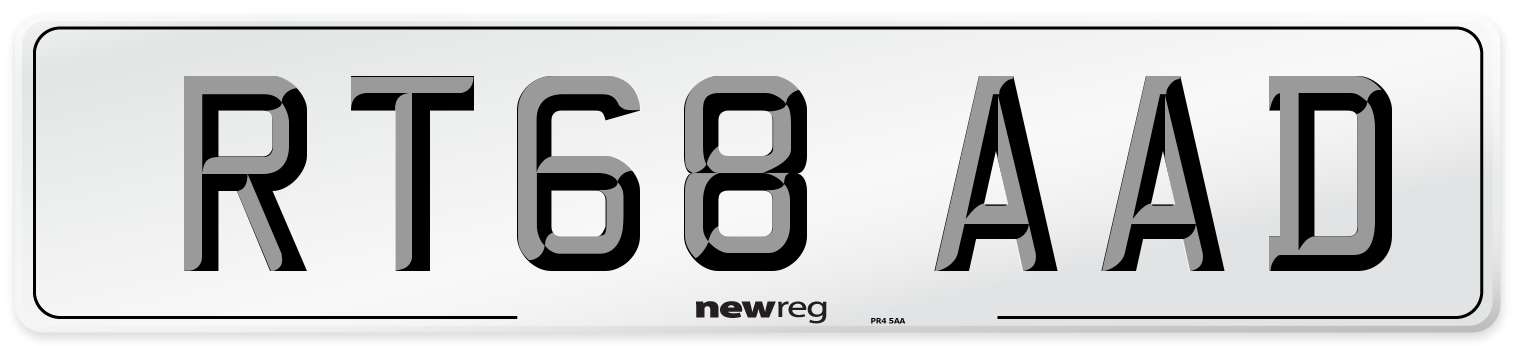 RT68 AAD Number Plate from New Reg